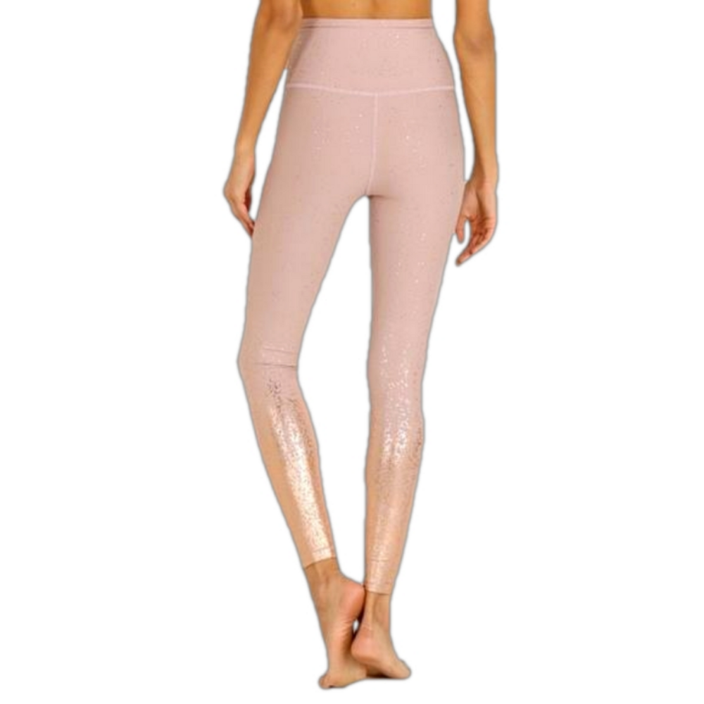 Beyond Yoga Alloy Ombre High Waisted Midi Legging Pink Blazen Blush Rose Gold Sm